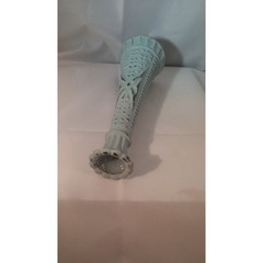 Shabby-chic Chalk painted single stem floral glass vase
