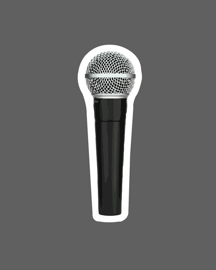 Microphone Sticker Realistic Waterproof – Buy Any 4 For $1.75 Each Storewide!