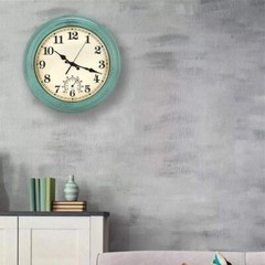 Vintage 12″ Indoor/Outdoor Water Resistant Retro Wall Clock with Thermometer