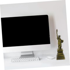25CM/9.8in Bronze Statue of Liberty Metal Miniature Decor Sculpture Liberty I…