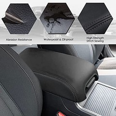 sportuli Center Console Cover Anti-Scratch Leather Armrest Pad Replace for 2019-