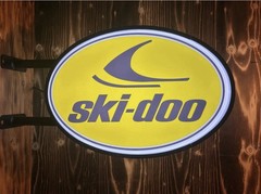 Ski-doo 25″ Two Sided Fixed Flange Sign With High Intensity LED Lighting