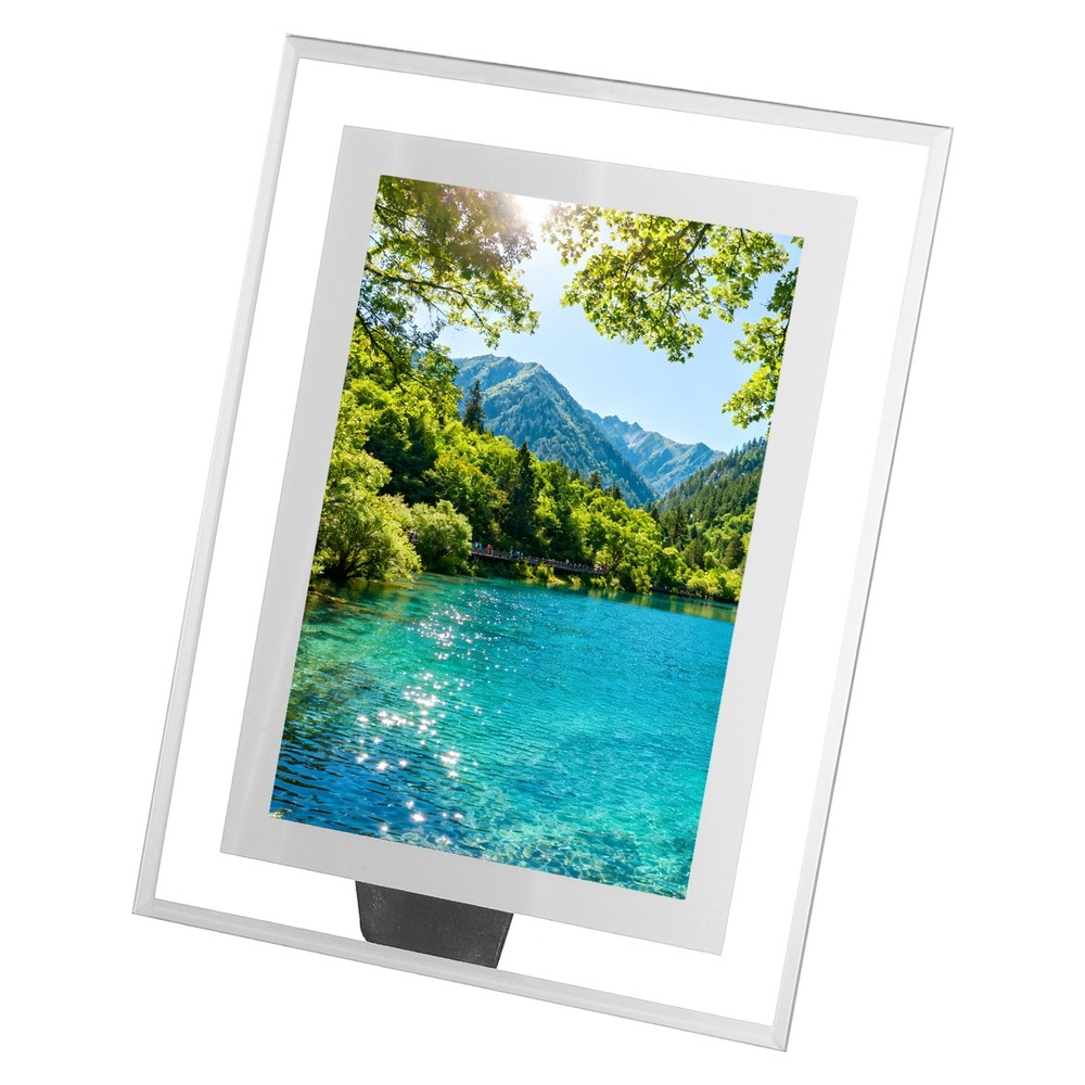 8.9 x 6.9 Inch Glass Photo Frame Vertical or Horizontal Picture Frame Silver