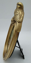 Antiqued Gold Ornate Bird Photo Picture Frame Oval Resin Victorian Romantic