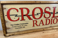 Antique Style Wood Crosley Radio Advertising Home Decor Sign 6×24 plus frame