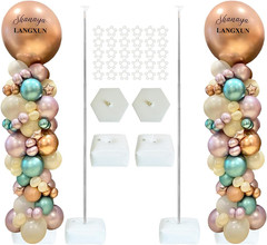 2 Sets Adjustable 6Ft DIY Balloon Column Stand Kits for Birthday Wedding Graduat
