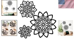 Farmhouse Style Black Metal Floral Wall Decor – 3 Unique Pieces for Any Room