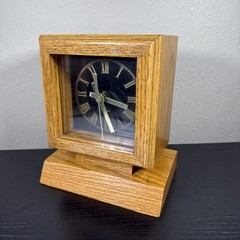 Handcrafted Solid Wood Desk Clock Krauss Furniture Shop Amana Iowa 7.5” WORKS