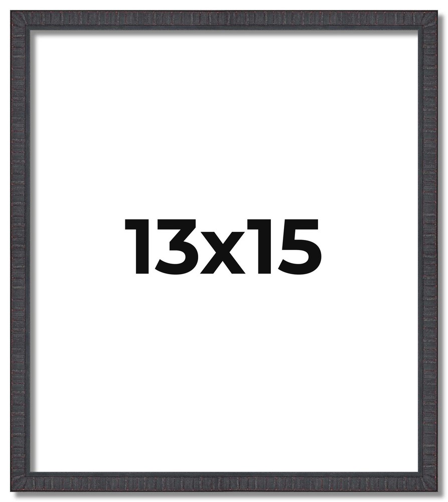 13×15 Rustic Brown Real Wood Picture Frame Width 0.75 inches | Interior Frame De
