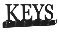 Lixgifts Key Holder Wall Mounted Hooks for 10X1X3.7 inches, Black