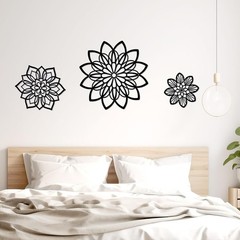 Farmhouse Style Black Metal Floral Wall Decor – 3 Unique Pieces for Any Room