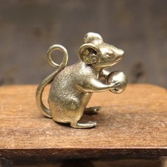 Tabletop Figurine Brass Mouse Animal Statue Sculpture Home Decor Gift USA