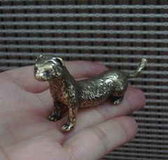 Solid Brass Weasel Figurine Antique Style Bronze Color Statue Farmhouse Decor