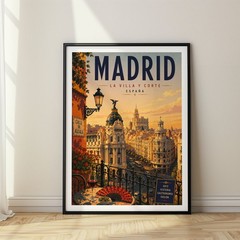 Madrid Travel Poster Print, Wall Decor