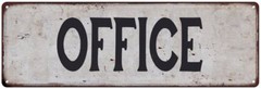 OFFICE Vintage Look Rustic Metal Sign Chic Retro 106180035010