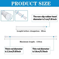 8 Pack Window Security Bar Extendable Tension Rods 23.6-43.3 Inch 1.2» Diame…