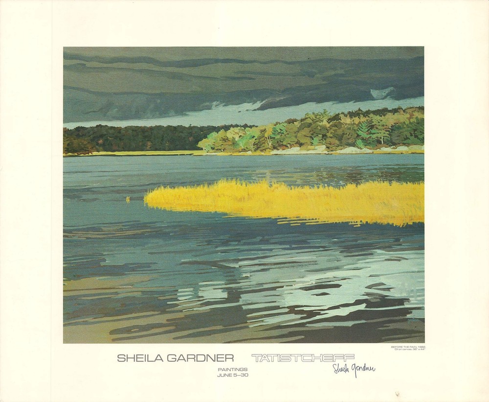 SHEILA GARDNER Before the Rain SIGNED 20″ x 24.5″ Offset Lithograph 1982 Contemp