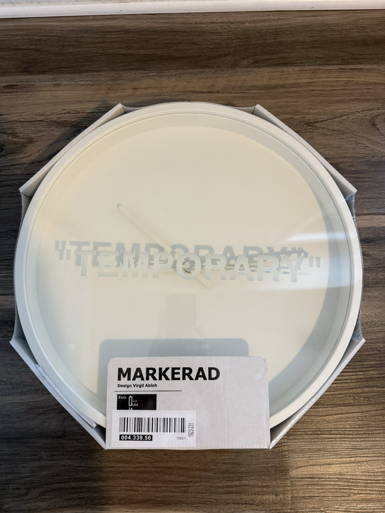 Virgil Abloh x IKEA MARKERAD «TEMPORARY» Wall Clock OFF-WHITE, New and Sealed