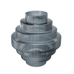 D9.1×9.8″ Tiered Geometric Amber Luster Clear Vase