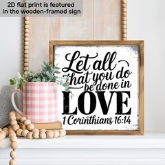 Rustic Love Quote Wooden Sign Farmhouse Decor for Bedroom Bathroom Church Gift