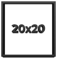 20×20 Shadow Box Frame Black | 1 inches Deep Real Wood Contemporary Shadowbox Di
