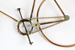 Vintage Handmade Copper Bicycle, Bike Hanging Wall Sculpture, Art 11.75″ x 7″