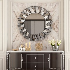 Round Wall Mirror for Living Room Large Elegant Mirror HD Art Decorative Mirror