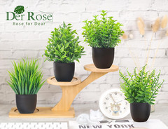 4 Pack Fake Plants for Bathroom Home Office Table Decor Indoor Black Accessories