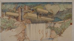 Frank Lloyd Wright – Fallingwater House Drawing – Modern Architecture Print