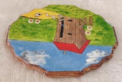 Bathroom Sign Funny Potty Humor Outhouse Wall Plaque Hand Painted Cabin Decor