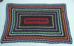 Multicolor Hand Crocheted Afghan Size 60 in x 40 in