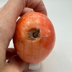 Vintage Italian Alabaster Stone Fruit Mango Hand Carved Marble MCM
