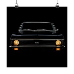 1969 Chevy Nova SS Poster Classic Muscle Car Wall Art Print Vintage Retro Garage