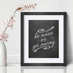 Be Nice Inspirational Wall Art Print Motivational Quote Poster Decor Gift Home