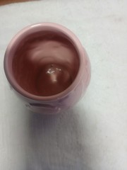 Pink Ceramic Floral Embossed Vase, Glossy Round