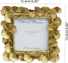 LONG XIN 1PCS 4×4 Inch Vintage Photo Frame Resin Picture Frame Ginkgo Leaves …