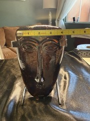 Jaramillo Bros Amber Color Glass Mask Skydancer Hanging Light 8 In
