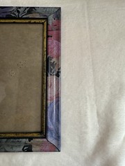 5×7 Vintage Pink Purple Floral Gold Border Plastic Antique Picture Photo Frame