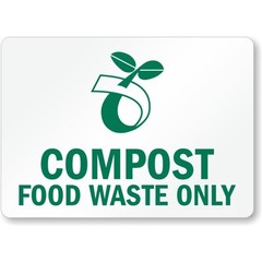 Aluminum Compost Sign Food Waste Only Weatherproof Outdoor Garden Decor