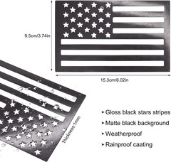 American Flag Magnet Decal, 2 Pack 6.1 x 3.7 Inch for Cars/Trucks (Black)