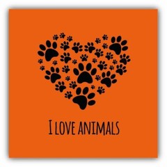 Paw Heart I Love Animals Sticker Decal Design «SIZES»