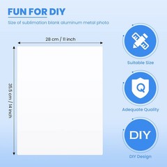 Sublimation Metal Photo Blanks 11 x 14 Inch 0.45mm Thick 11 x 14 Inch, White