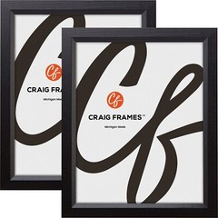 Craig Frames Satin Black Picture Frames, .8″ Wide, Solid Wood, 2-Pack of Frames