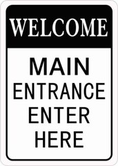 Welcome Main Entrance Enter Here Metal Tin Signs Street Security Road WallDecor