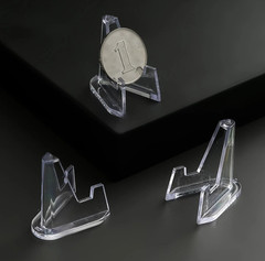 10pcs Transparent Acrylic Coin Display Stands Mini Easel Holders Collectibles