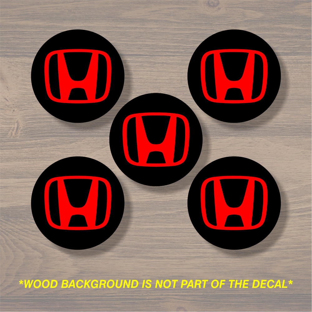 Honda Wheel Center Cap Overlay x5, Vinyl Decal Sticker