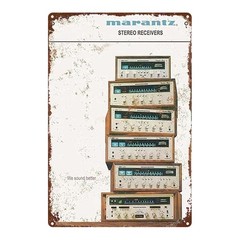 Metal Sign 8×12 Inches Square Wall Art Vintage Marantz Receiver