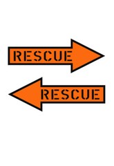 RESCUE ARROW (2X) MILITARY AIRCRAFT Vinyl Decal 1 LEFT & 1 RIGHT ARROW