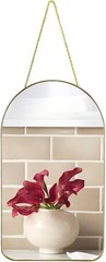 Small Decorative Arched Wall Mirror with Gold Frame, 15.8 x 9 inches, Small