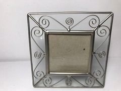 Leaded Picture Frame Pharmacy Glass 5.25×5.25 Swirls Holds 2 5/8”x 2 5/8” Photo